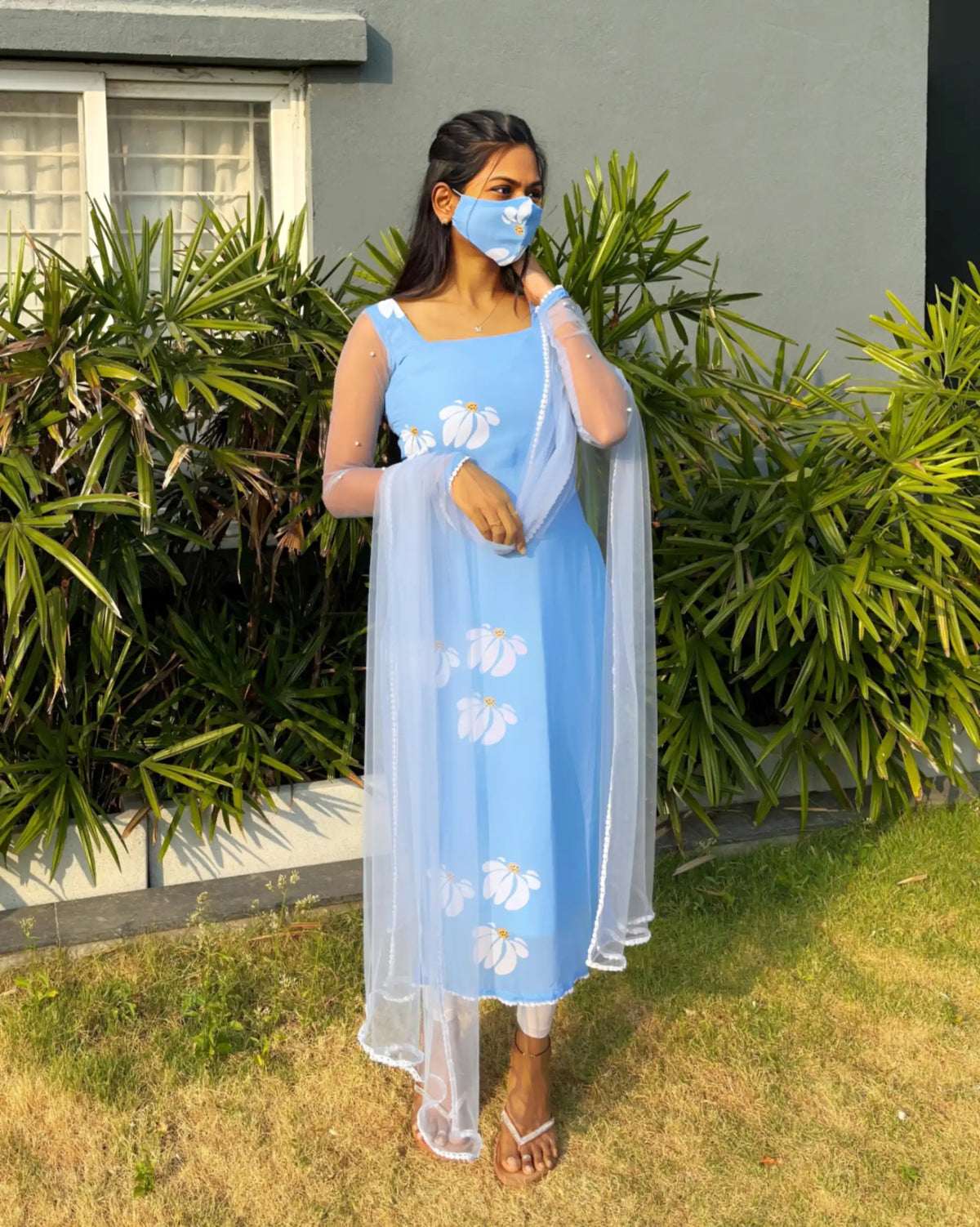 Sky Blue Floral - LD148
