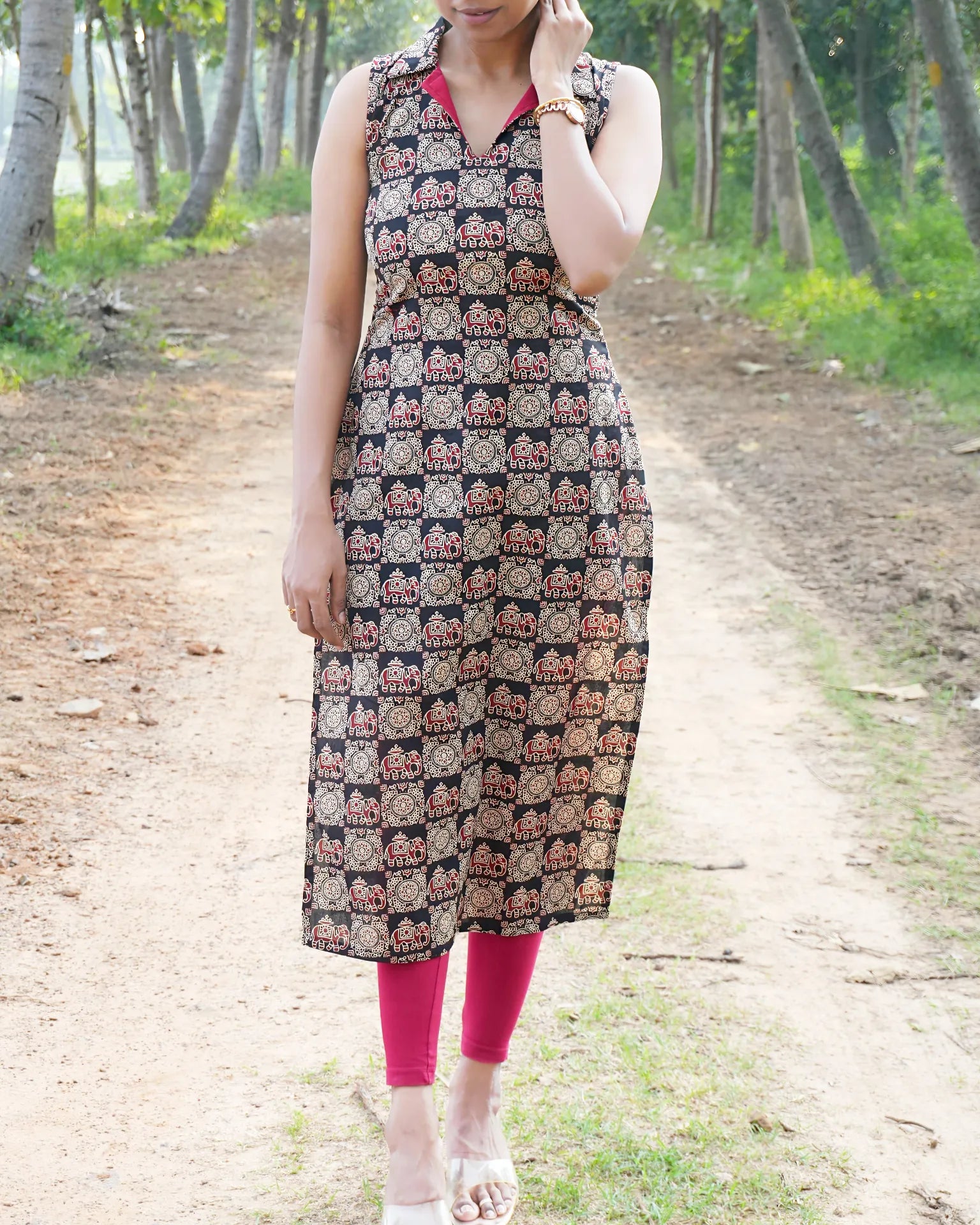 Ethnic Motif Cotton Kurti - LD216