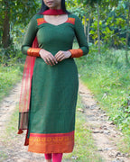 Traditional Narayanpet Green Ensemble - LD217