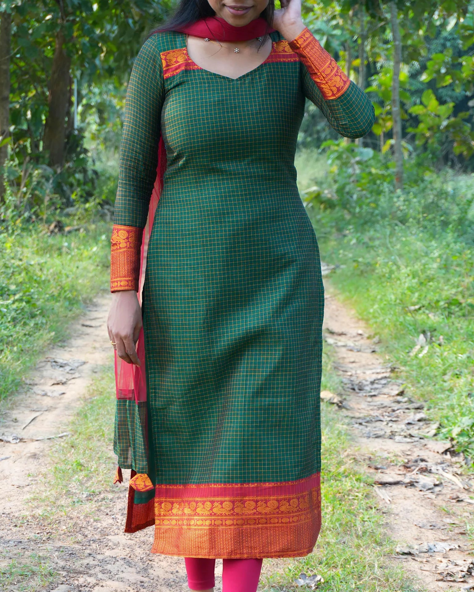 Traditional Narayanpet Green Ensemble - LD217