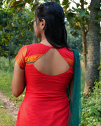 Traditional Narayanpet Red Ensemble - LD218 A