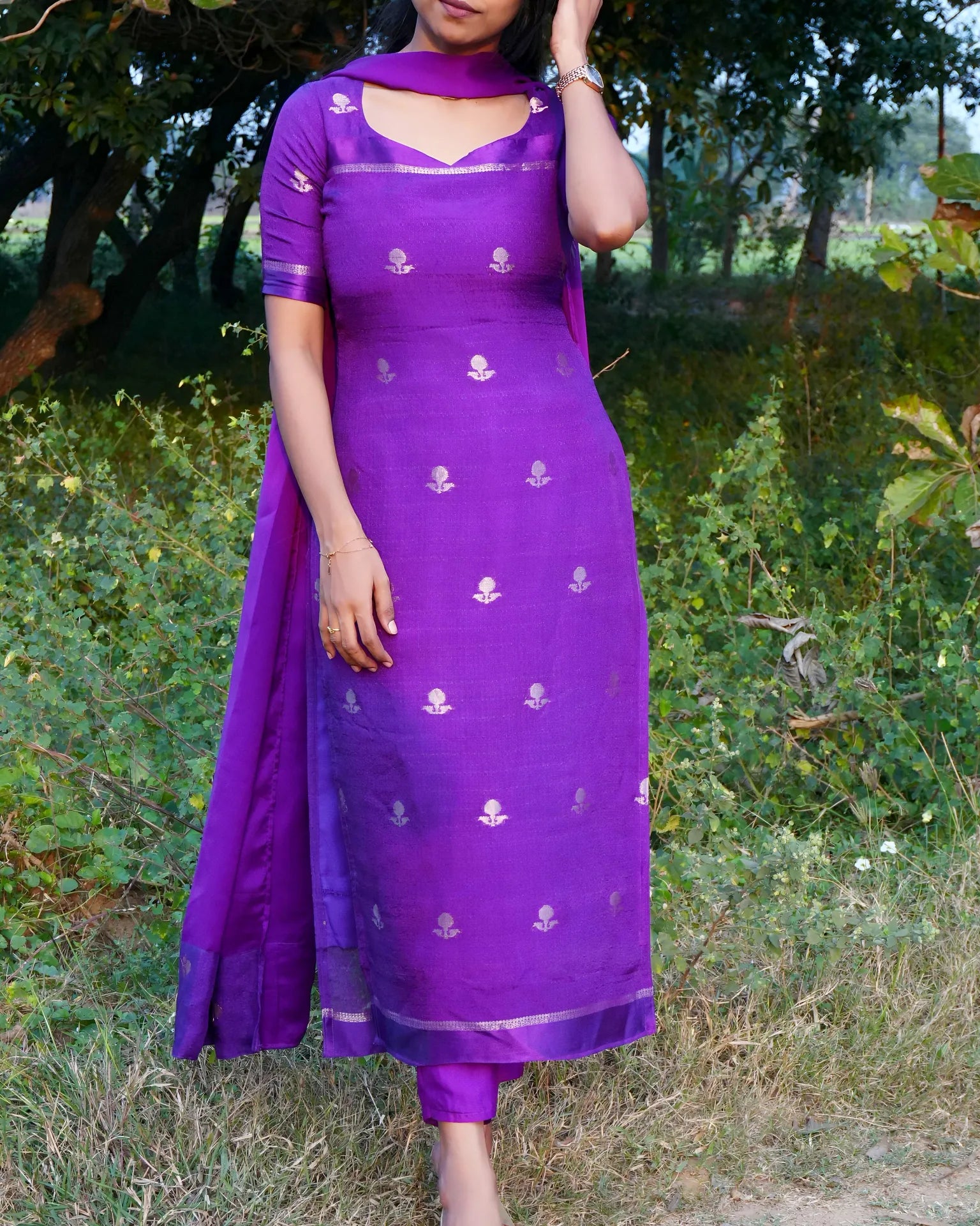Purple Majesty Kurti Set - LD220