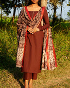 Brown Aura Kalamkari Set - LD226