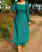Green Aura Kalamkari Ensemble - LD229