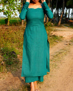 Green Aura Kalamkari Ensemble - LD229